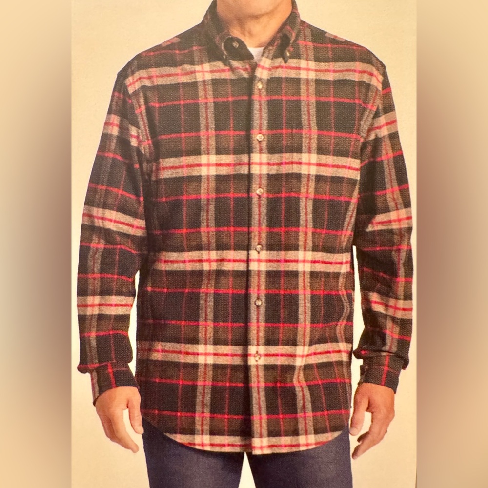 Pendleton Mason Red/Brown Plaid Button-Down Shirt NWT Large L